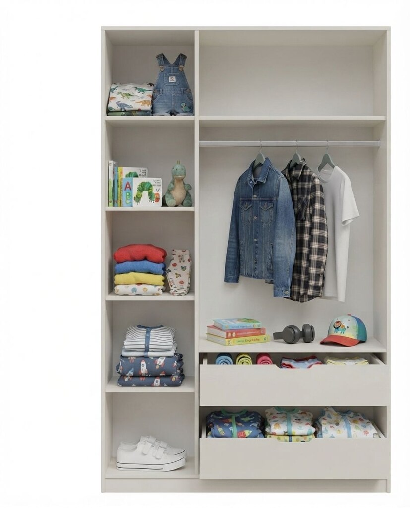 Sıfır ,%100 MDF - Çocuk / Genç Odası 3 Kapılı Gardırop - Aytaşı - 6