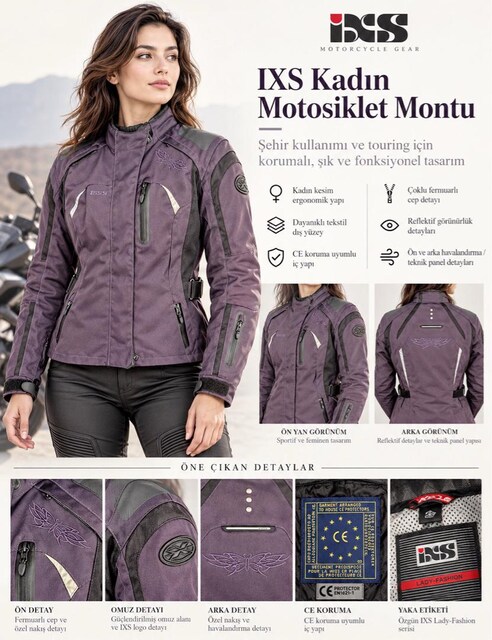 Kadın Motosiklet Mont İXS Lady
