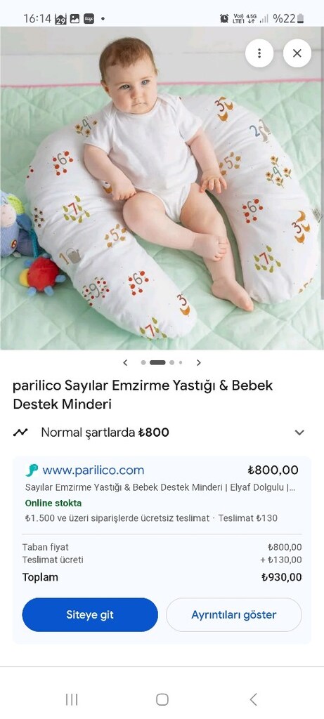 Bebek emzirme yastığı minderi. Temiz. İsteyene biberon da var. - 10