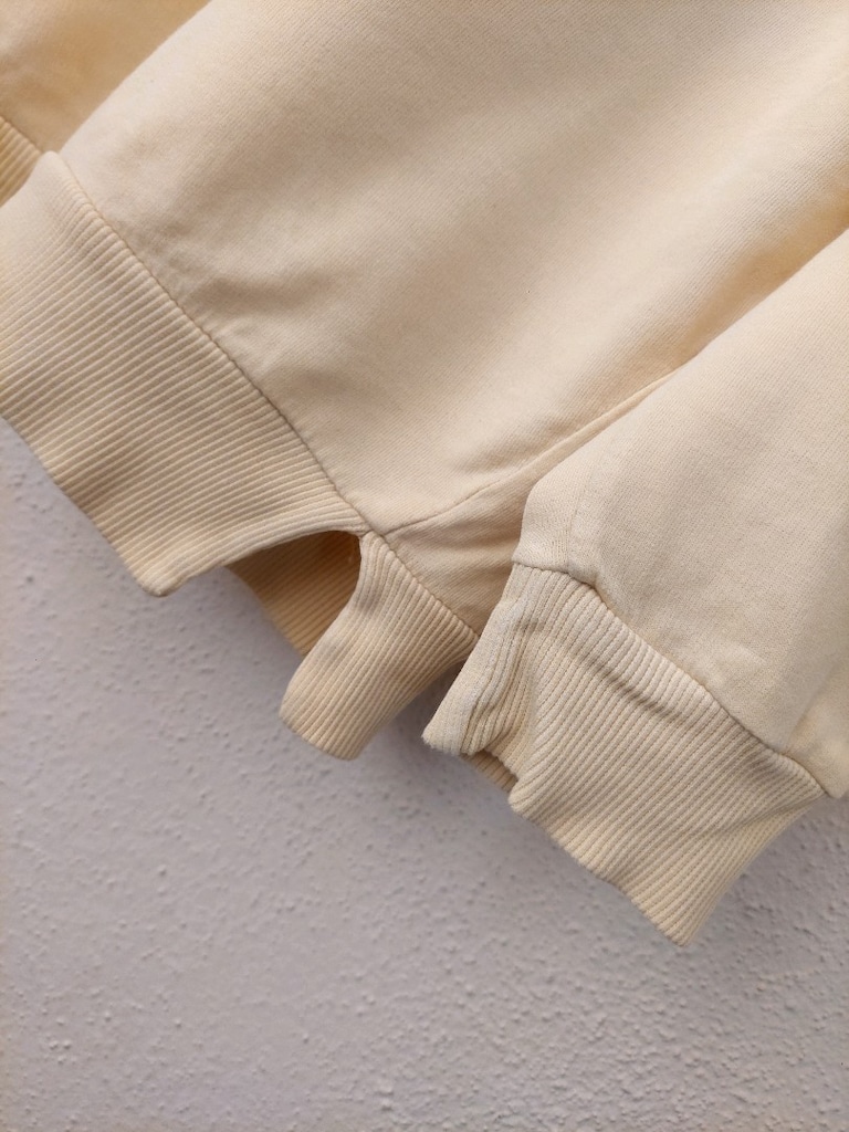 Kabartma yazı desen parlak sarı sweatshirt - 3