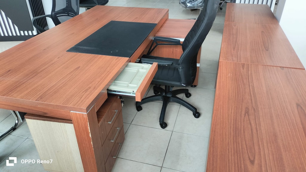 DEKOR BÜRO MOBİLYALARI 220X100 MÜDÜR MASA TAKIMI İKİNCİ EL - 3