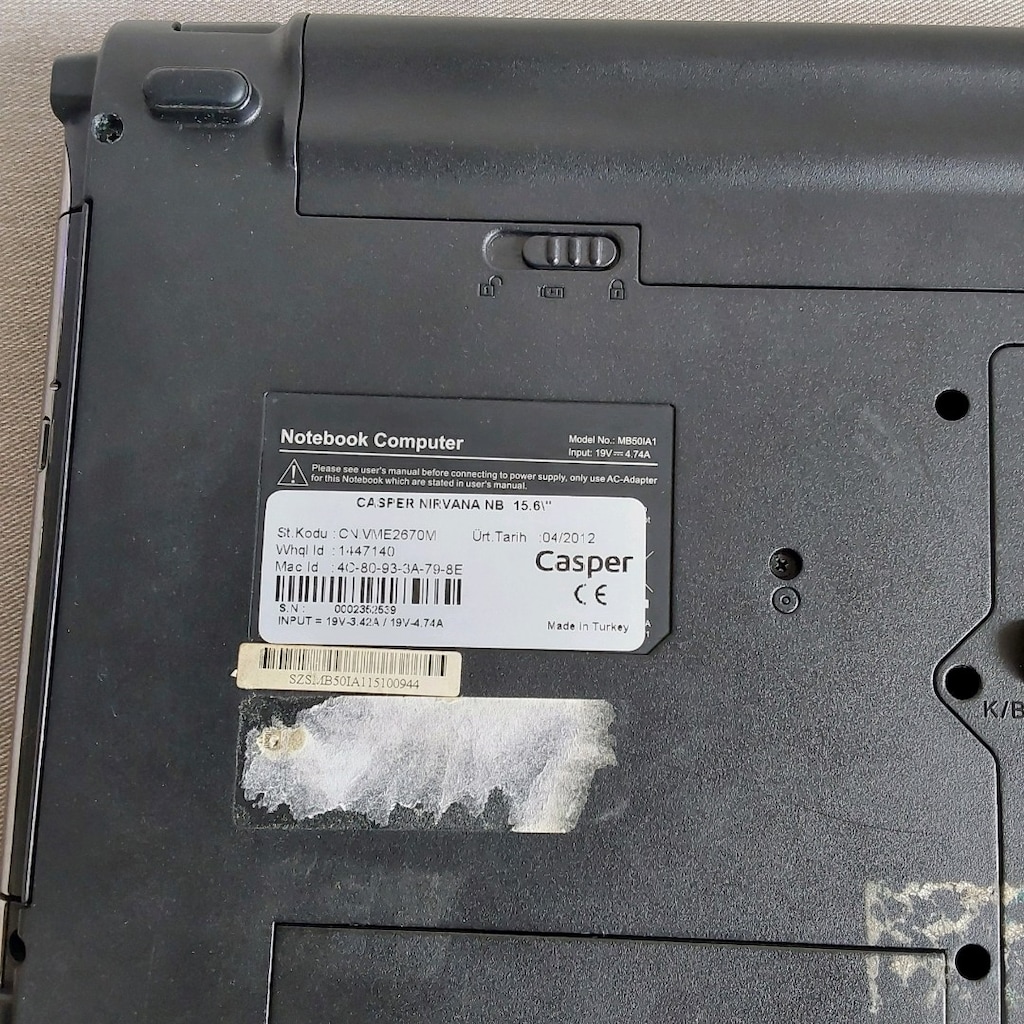 CASPER NOTEBOOK İ7 İŞLEMCİLİ 8GB RAM - 4