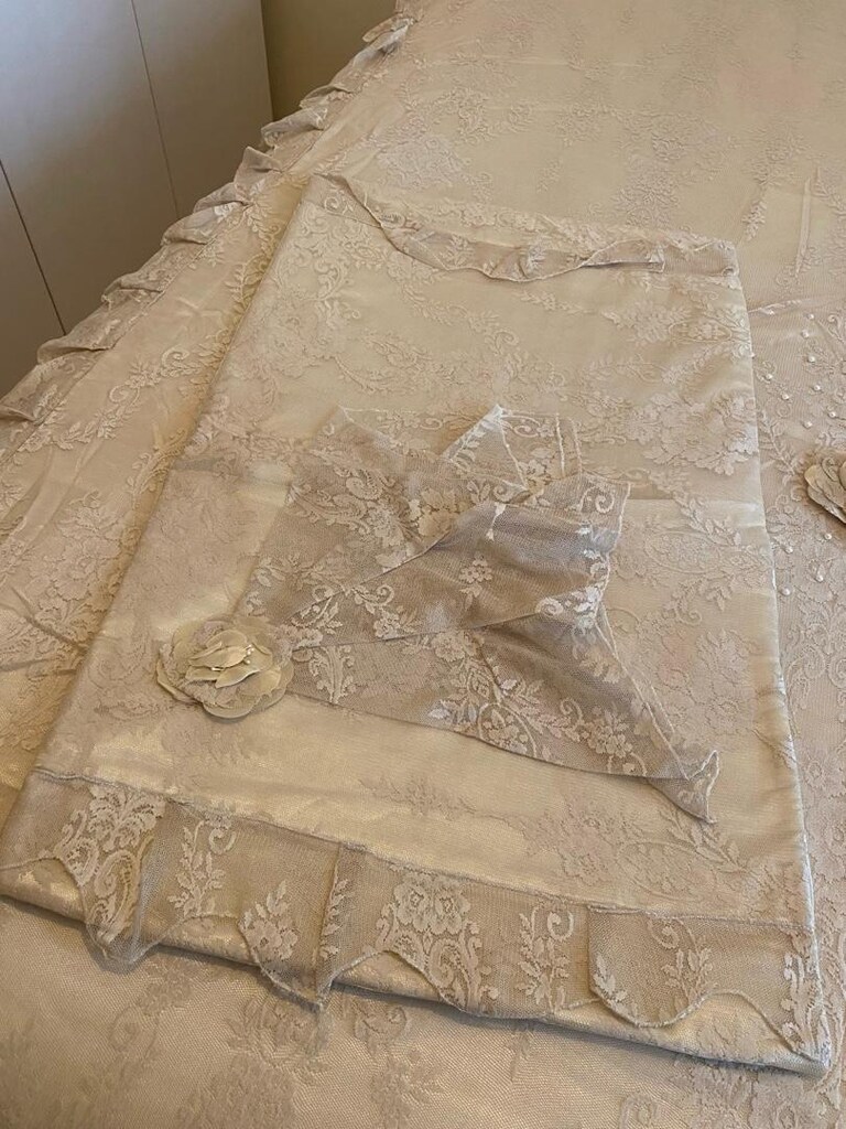 yatak örtüsü çeyizlik incili Lilamor marka kapitoneli - 7