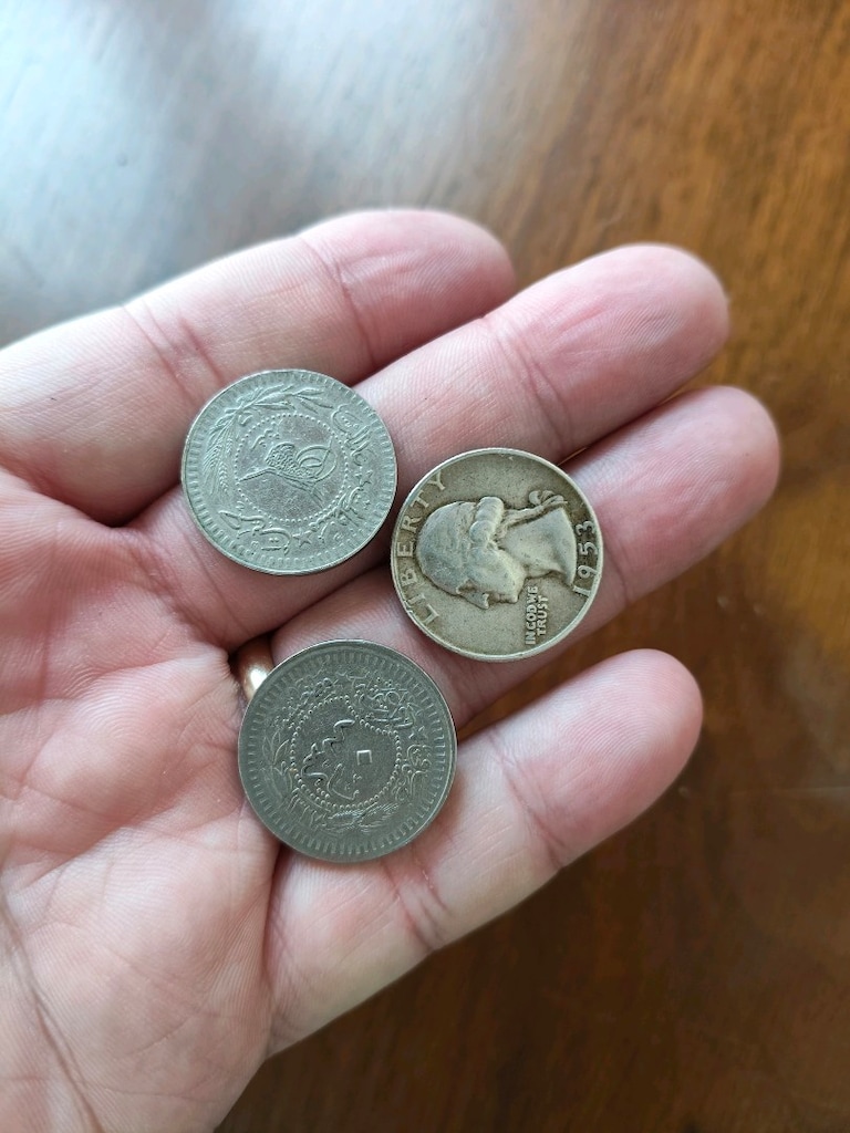 Osmanlı Tuğralı 20 & 40 Para + 1953 ABD Gümüş Quarter Koleksiyon Lotu - 5