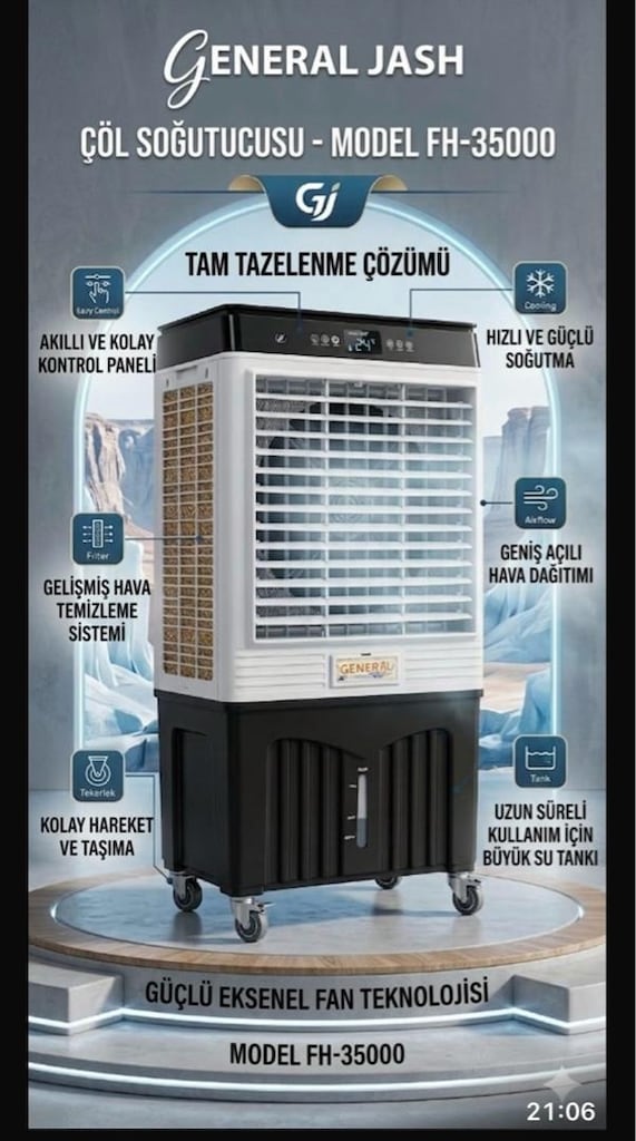 Çöl Soğutucu Mucize Buluş General PortatifSulu Klima - 2