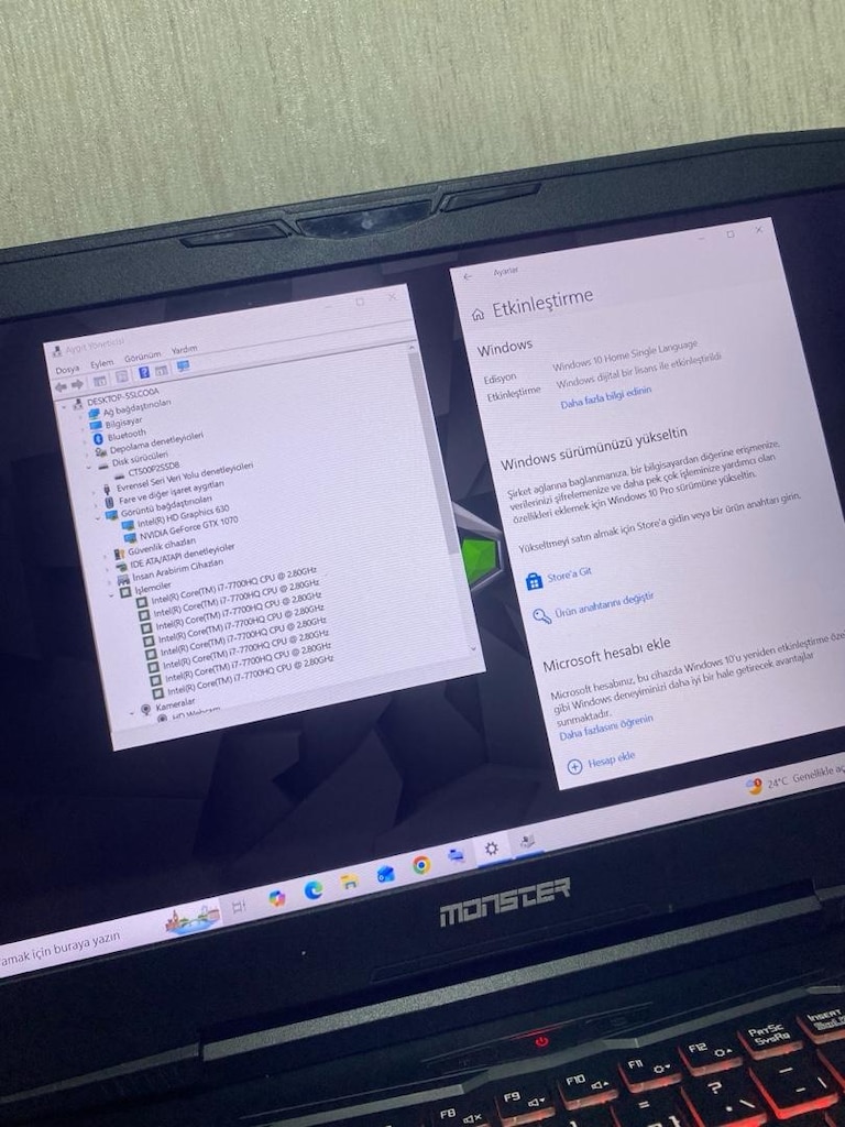 MONSTER-GTX 1070 8GB 256Bit-16GB DDR4-500GB m2 SSD-i7 GAMİNG LAPTOP - 5