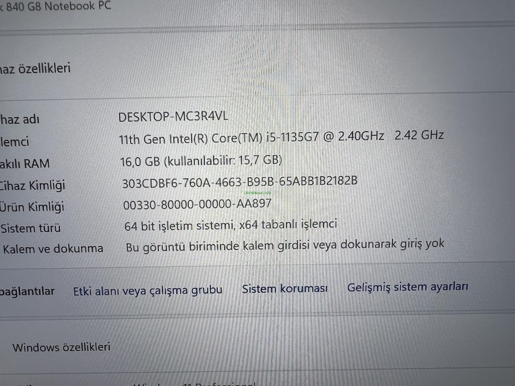HP ELİTBOOK İ5 11. NESİL 16 GB RAM 256 M2SSD - 3