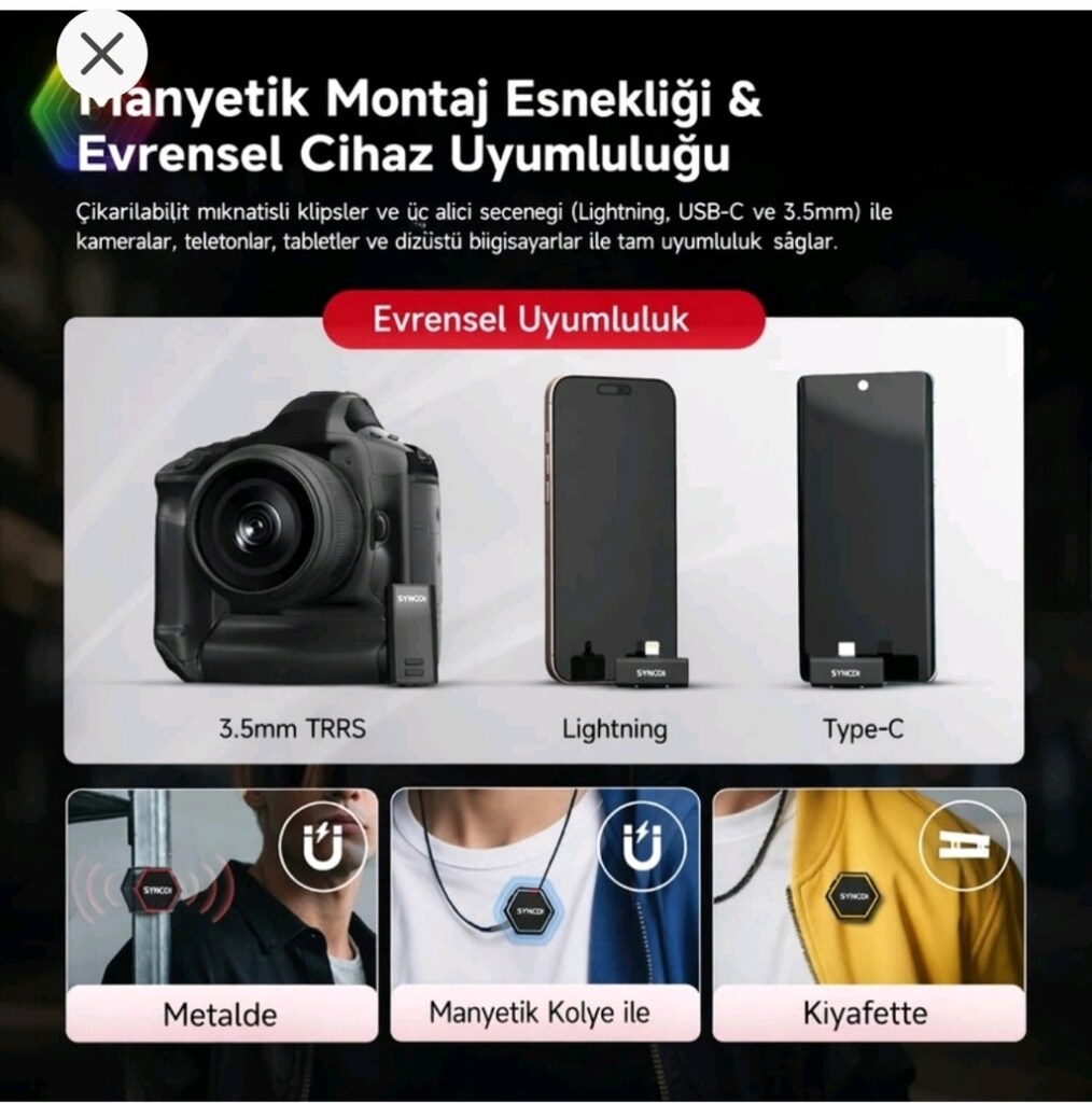 Synco G4 Mini Kablosuz Yaka Mikrofonu - 6