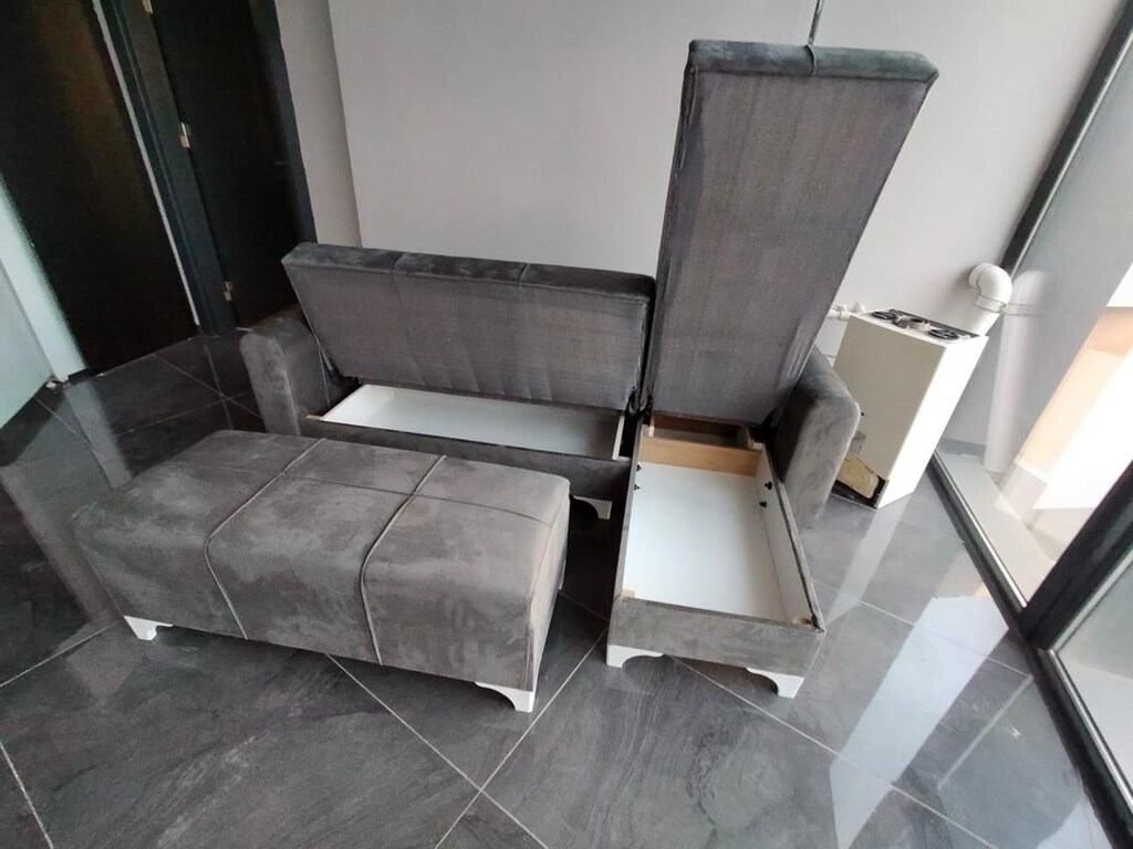 L koltuk köşe takımı yatak olur alttan sandıklı - 2