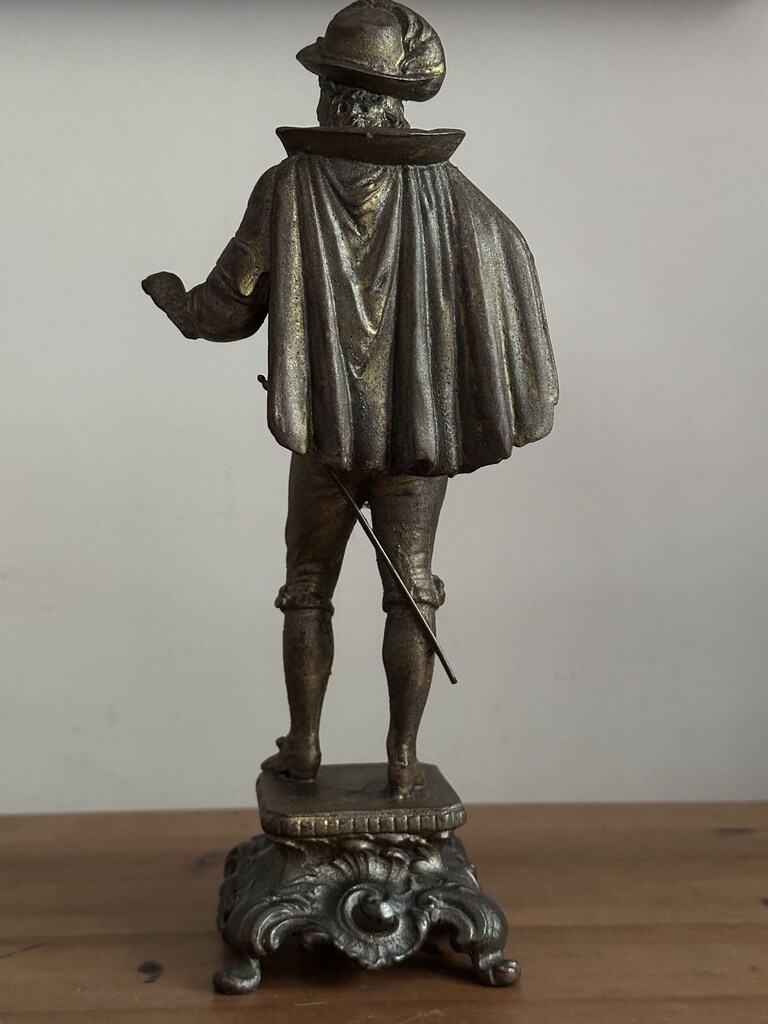 Antika 19. yüzyıl Tutya Fransız Hallebardier Louis XIII Heykel - 2