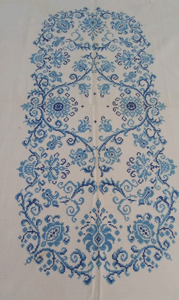 El işi dikdörtgen retro masa örtüsü - 3