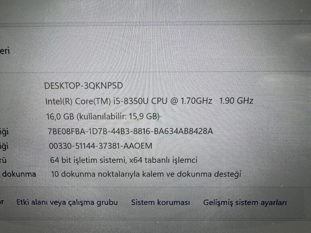 DELL İ5 8. NESİL 16 GB RAM 256 NVME DOKUNMATİK - 5