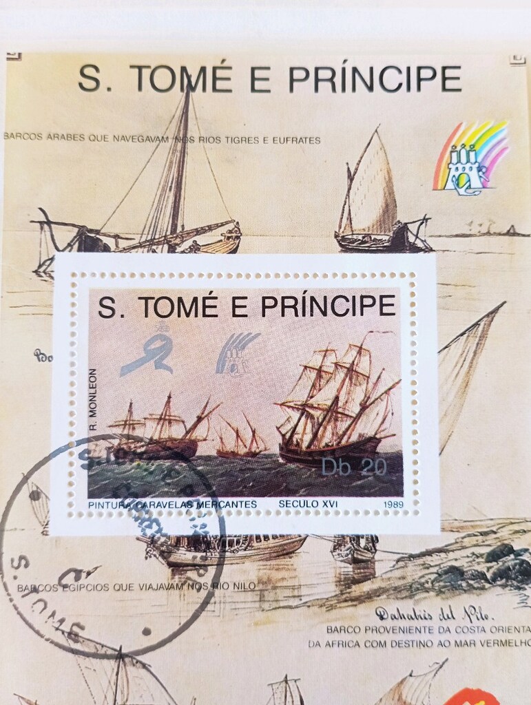 1989 São Tomé ve Príncipe – 16. Yüzyıl Gemileri Blok Pul - 4