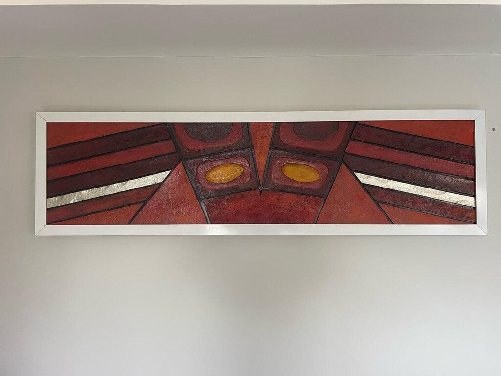 Modern Kübik Art turuncu/kahverengi tablo