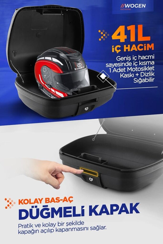 WOGEN WG41 41LT MOTOSİKLET ARKA ÇANTA (Topcase) - 4