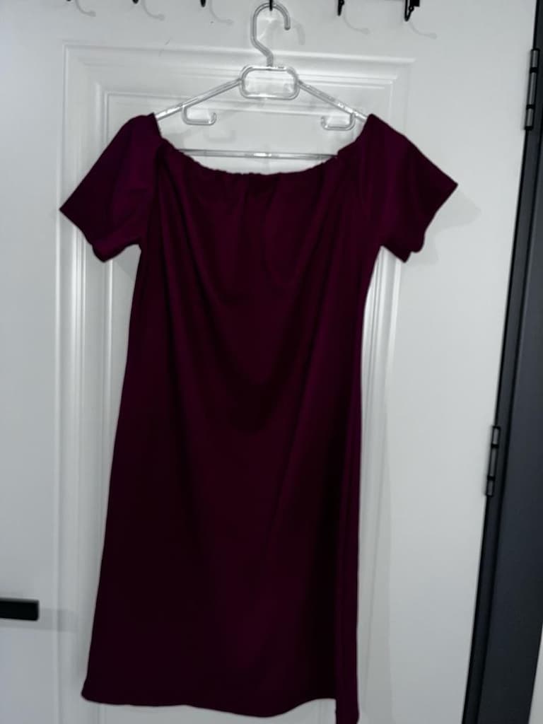 Mor mini elbise - 4