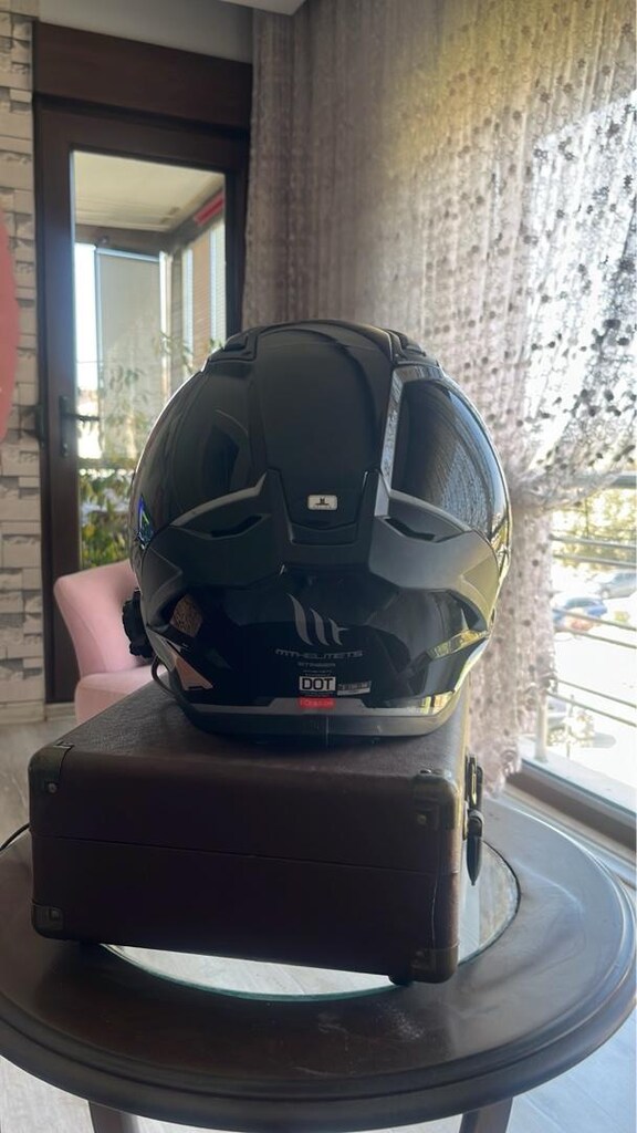 full face parlak siyah kask - 2