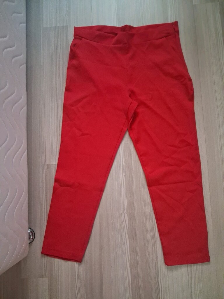 kırmızı kadın oysho blüz ve kırmızı kadın likralı kumaş pantolon takım - 4