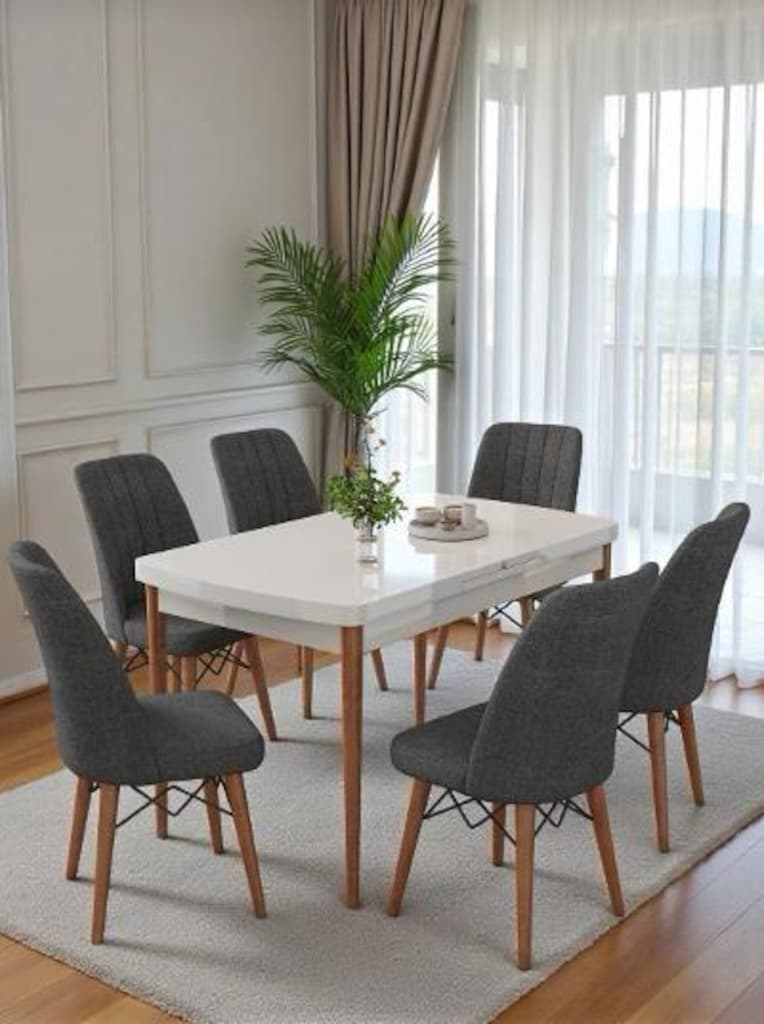 Ahşap Yemek Masa sandalye takımı - 8