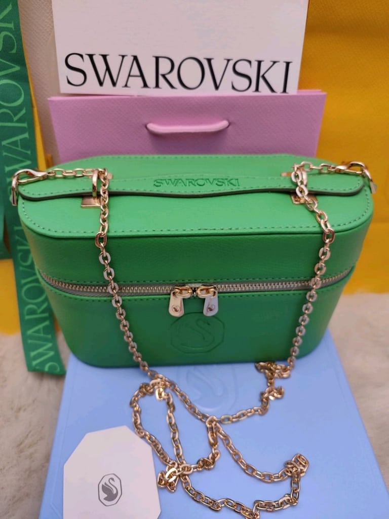 Swarovski Yeşil Zincir Askılı Çanta - 2