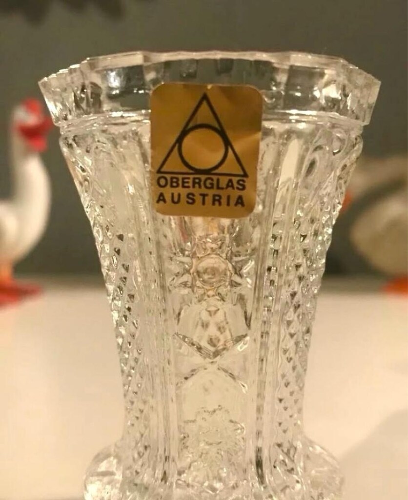 AVUSTURYA ETİKETİ ÜZERİNDE MİNYATÜR KRİSTAL VAZO - 7