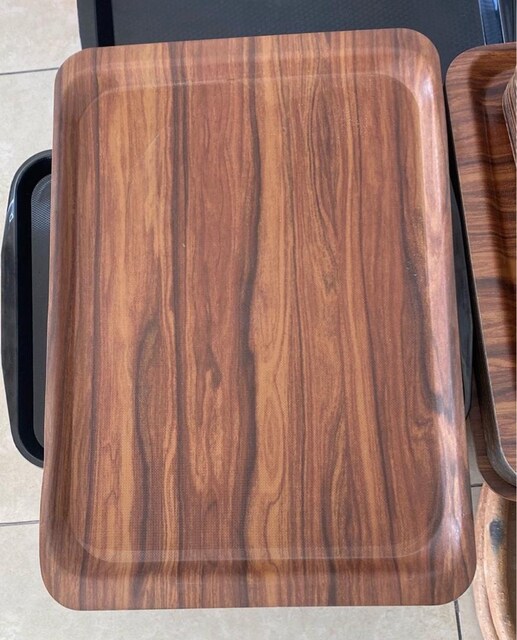 37x53 KAYMAZ TEPSİ AHŞAP DESENLİ SELF SERVİS TEPSİSİ CATRİNG YEMEKHANE