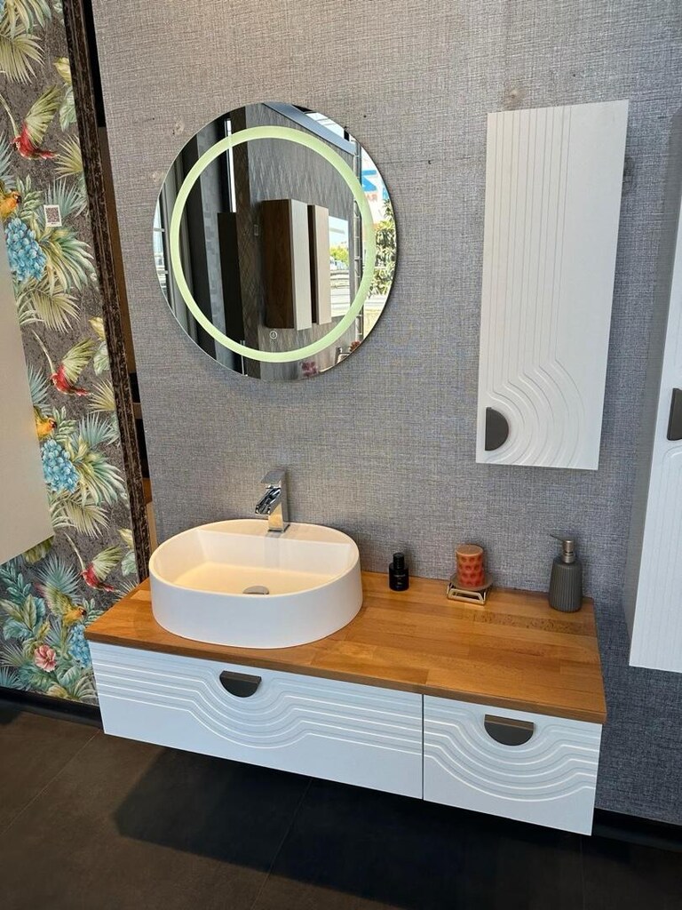 Omega 120 Kayın Çanak Tezgahlı Banyo Mobilya Seti (LAKE SIFIR İMALAT) - 5