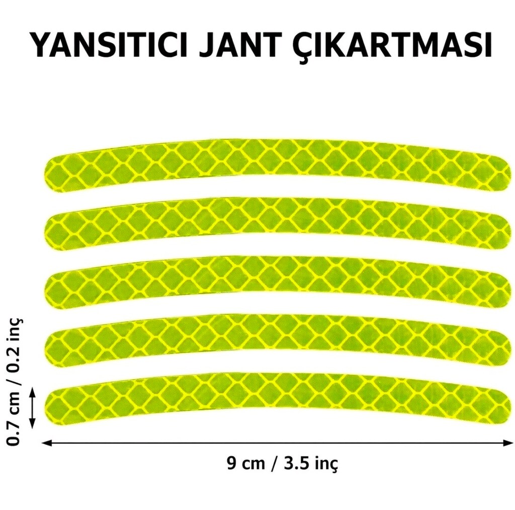 20 Adet Araç Jant Reflektif Çıkartması, MAVİ yurt dışı ürünü. - 6