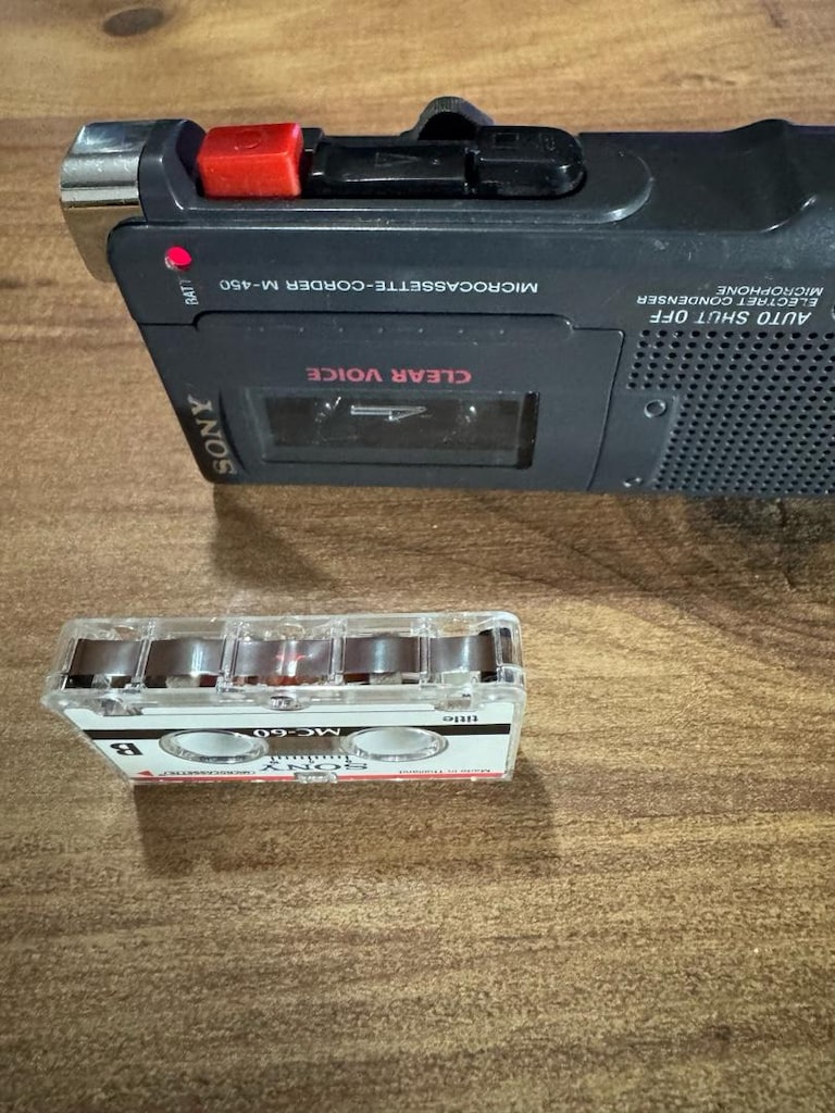 Vintage Sony M-450 Microcassette-Corder Diktatör Orijinal Sony M-450 - 10