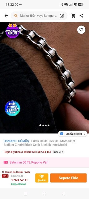 erkek Çelik bileklik ince model motorsiklet zincir