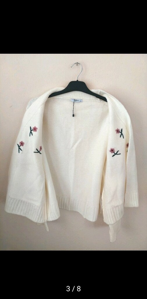 GUSTO serpme çiçek nakışlı triko hırka - 4