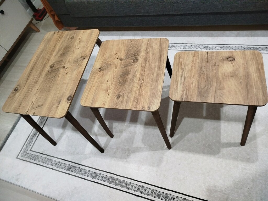 üçlü ağaç sehpa. - 2