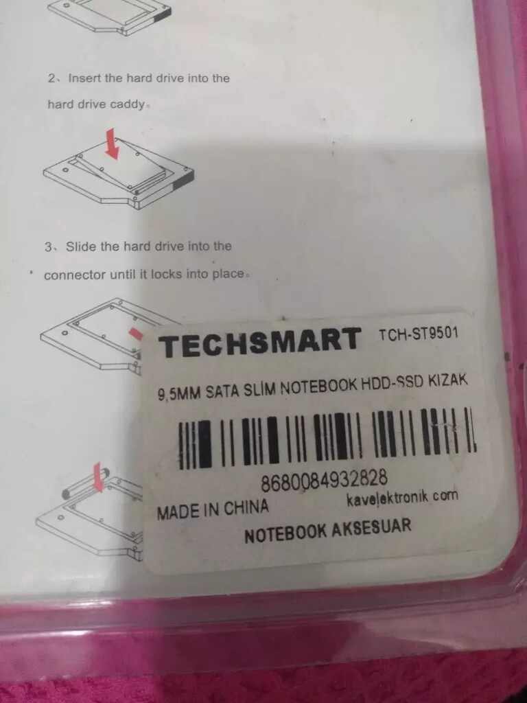 Notebook DVD kızak yuvası .Techsmart TCH-ST9501. Ürün sıfırdır. - 3