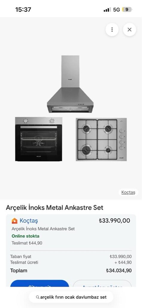 ocak fırın davlumbaz set - 2