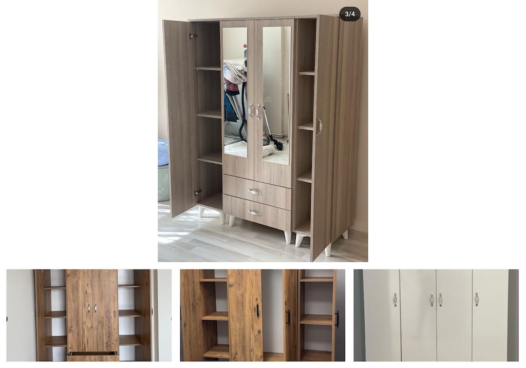 4 kapaklı elbise dolabı xgzxmqmrkn - 4