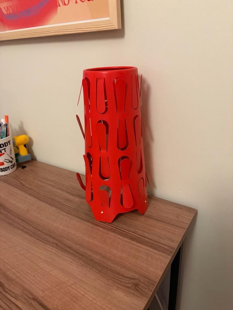 IKEA Kajuta Metal Masa Lambası / Abajur - Kırmızı (Vintage) - 4