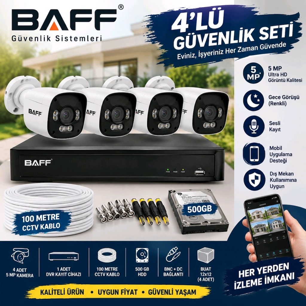 BAFF 4’LÜ GÜVENLİK KAMERA SETİ - 3