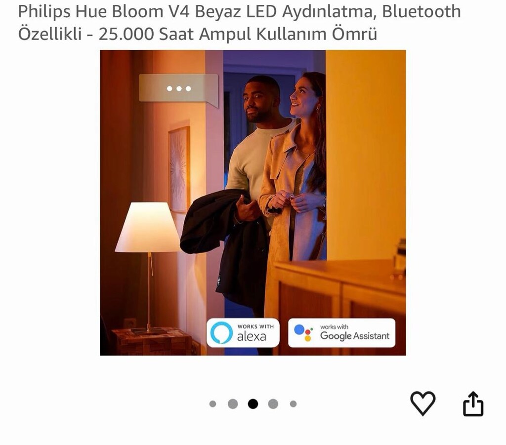 Philips Hue Bloom V4 Beyaz LED Aydınlatma Bluetoothlu 25000 saat ampul - 3