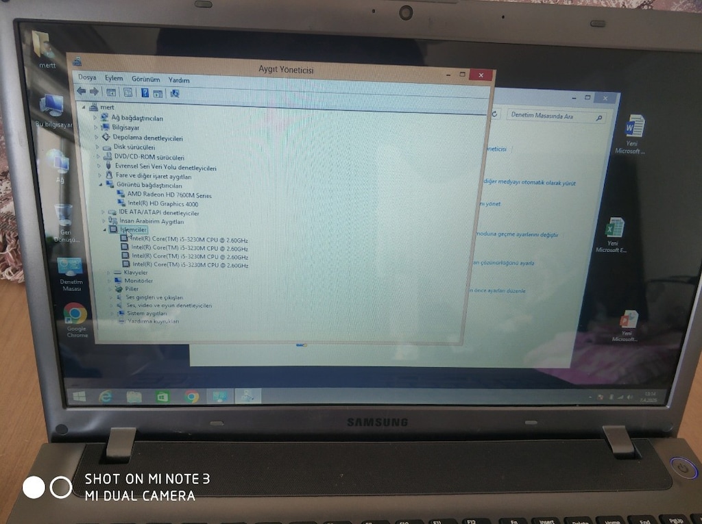 Samsung i5 3 nesil 6 GB rem batarya sağlam sıfır ayarında temiz laptop - 2