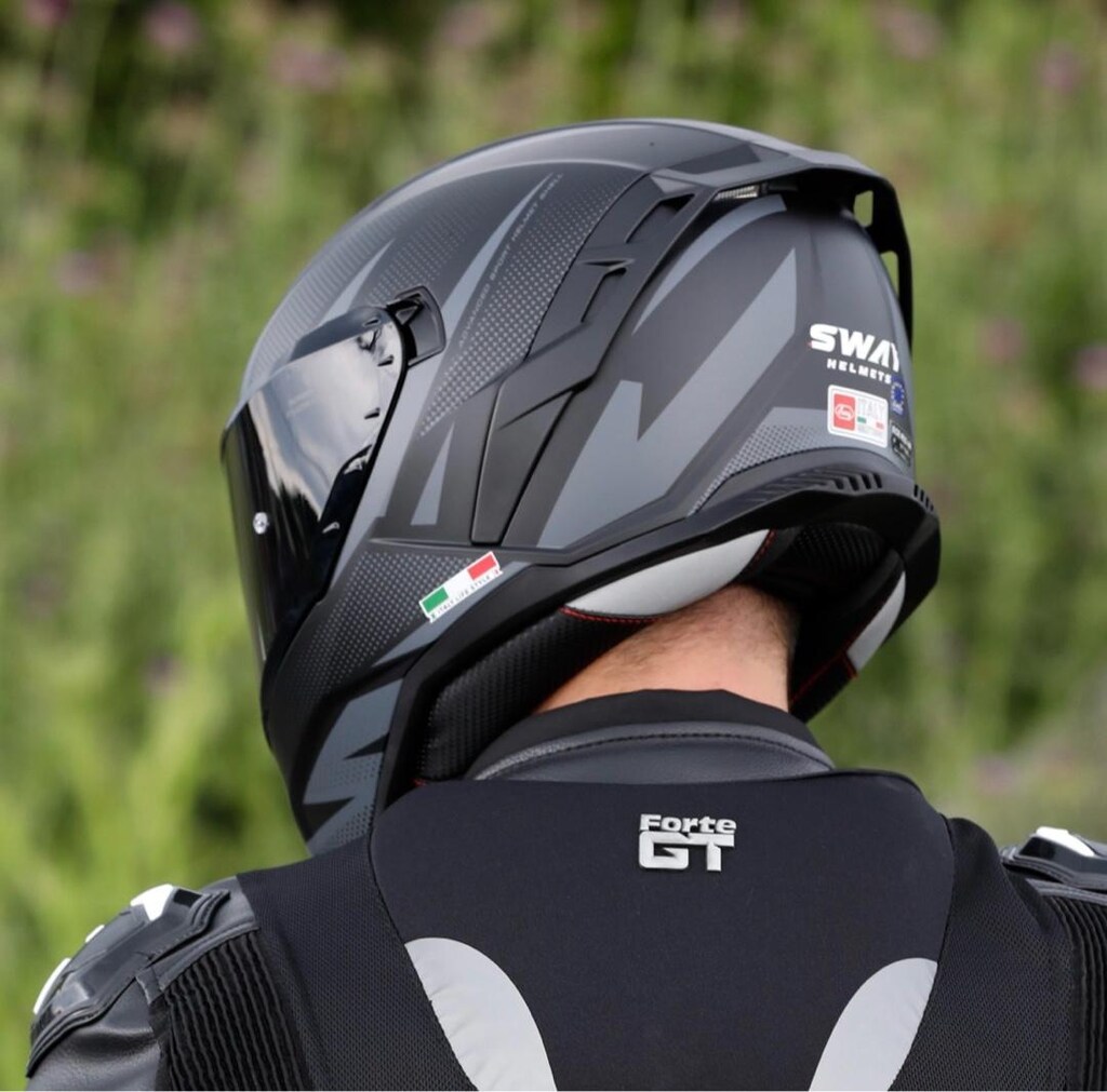 SWAY SW-867 ASPHALT KAPALI KASK - Siyah/Gri - 8