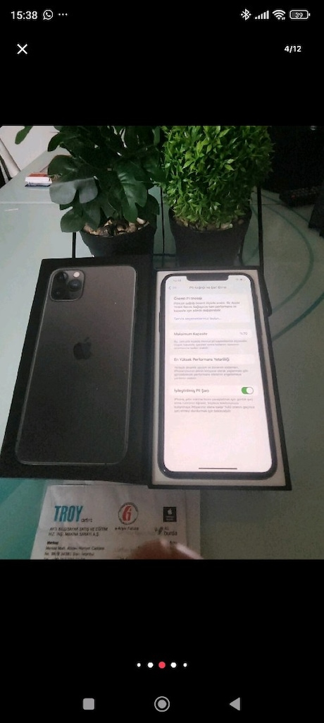 KARTA TAKSİT İPHONE 11 PRO MAX 64 GB PİL 70 ORJİNAL KUTU FATURA MEVCUT - 12