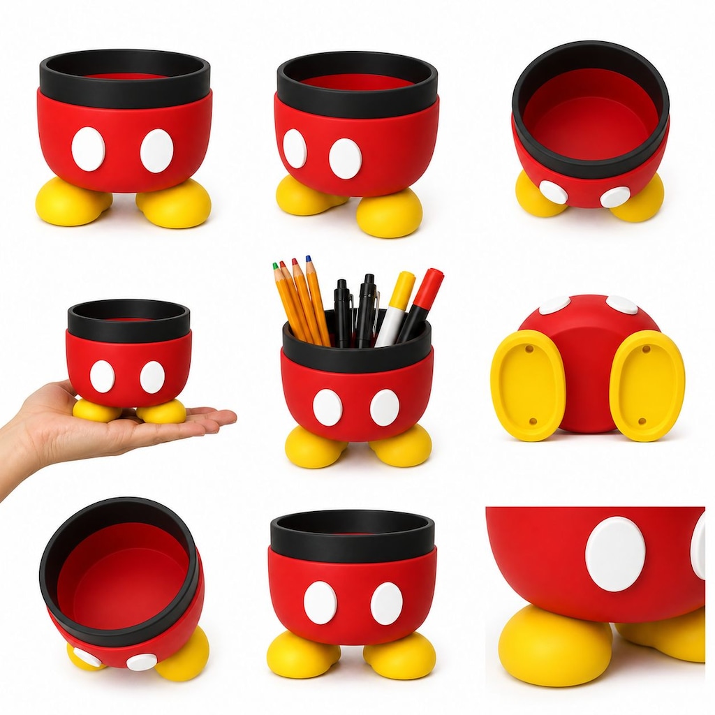 Yapı3D Karakter Tarzı Ayaklı Kalemlik – Dekoratif Masaüstü Organizer - 2