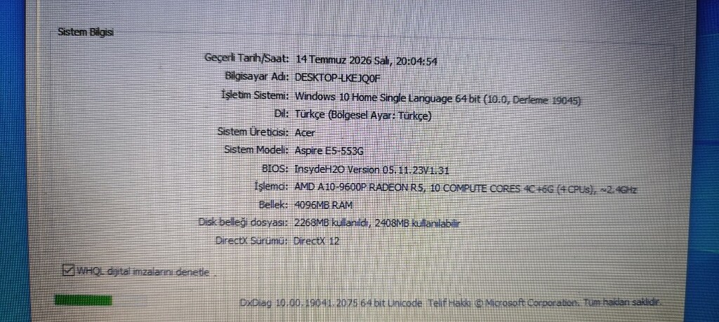laptopAMD A10 9600p 4 GB ram 250 GB harddisk i5 6. nesi ile eş değer - 4