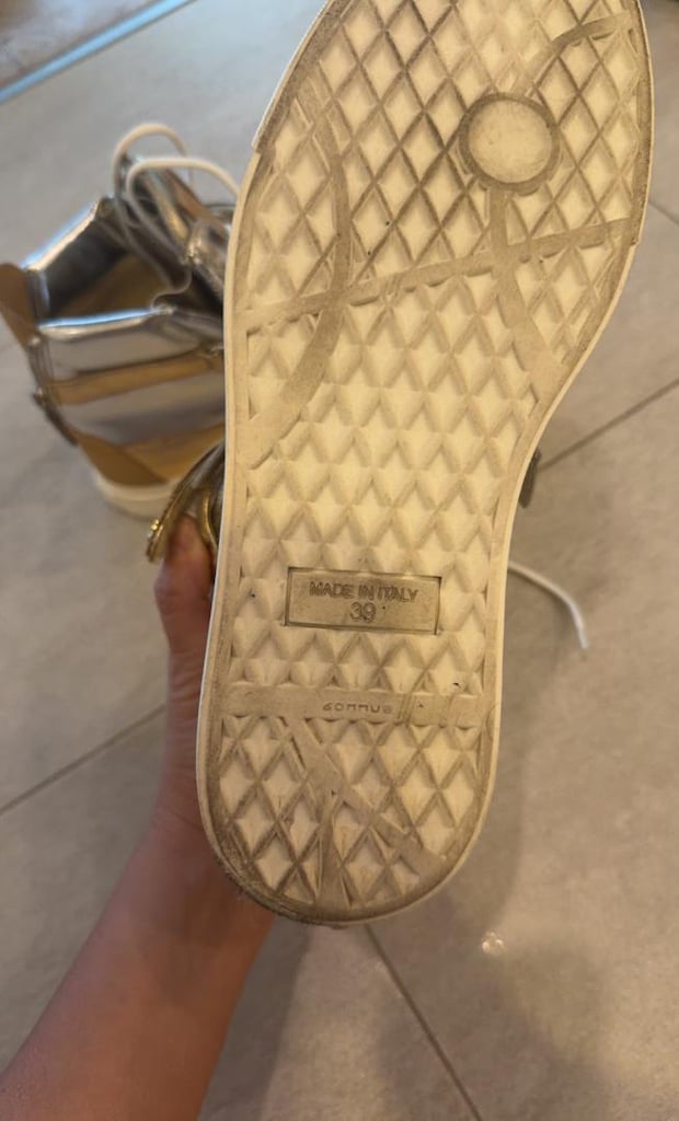 Gümüş Renkli Yüksek Tabanlı Sneaker - 7