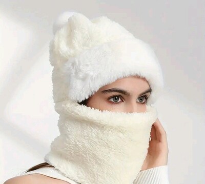 krem kürk peluş bere atkı