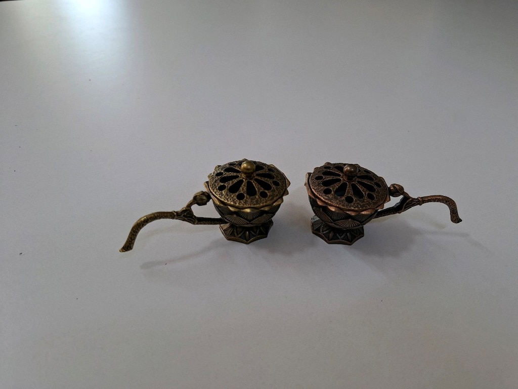 2 adet Nostaljik lotus motifli tütsülük, buhurdanlık - 3