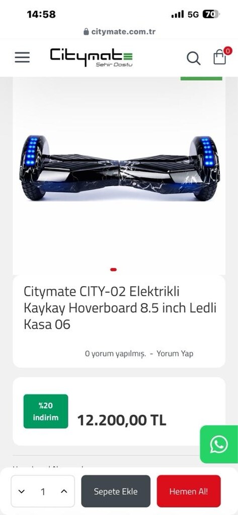 hoverboard 8.5 inç - 10