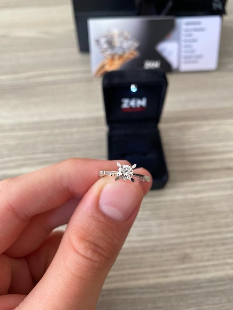 ZEN sıfır 0.40 karat hera tektaş pırlanta yüzük - 3