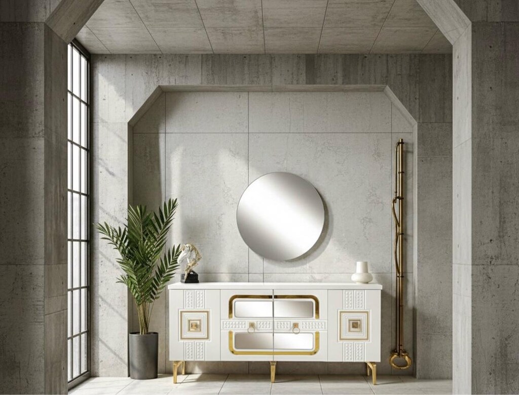 Sıfır , %100 MDF Konsol / Dresuar / Dolap - Aytaşı , Gold - 11