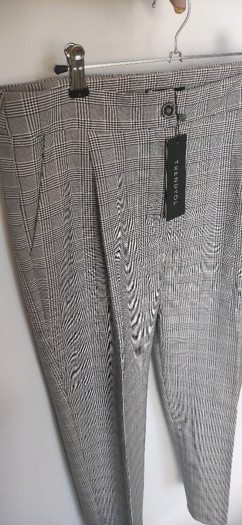Gri Ekoseli Cepli Slim Fit Pantolon - 3
